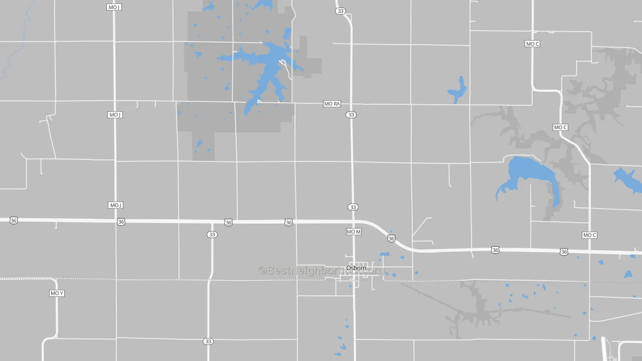 Transit Grade map of Osborn, MO