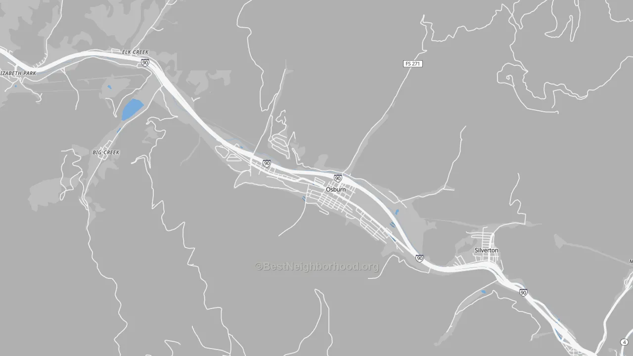 Transit Grade map of Osburn, ID