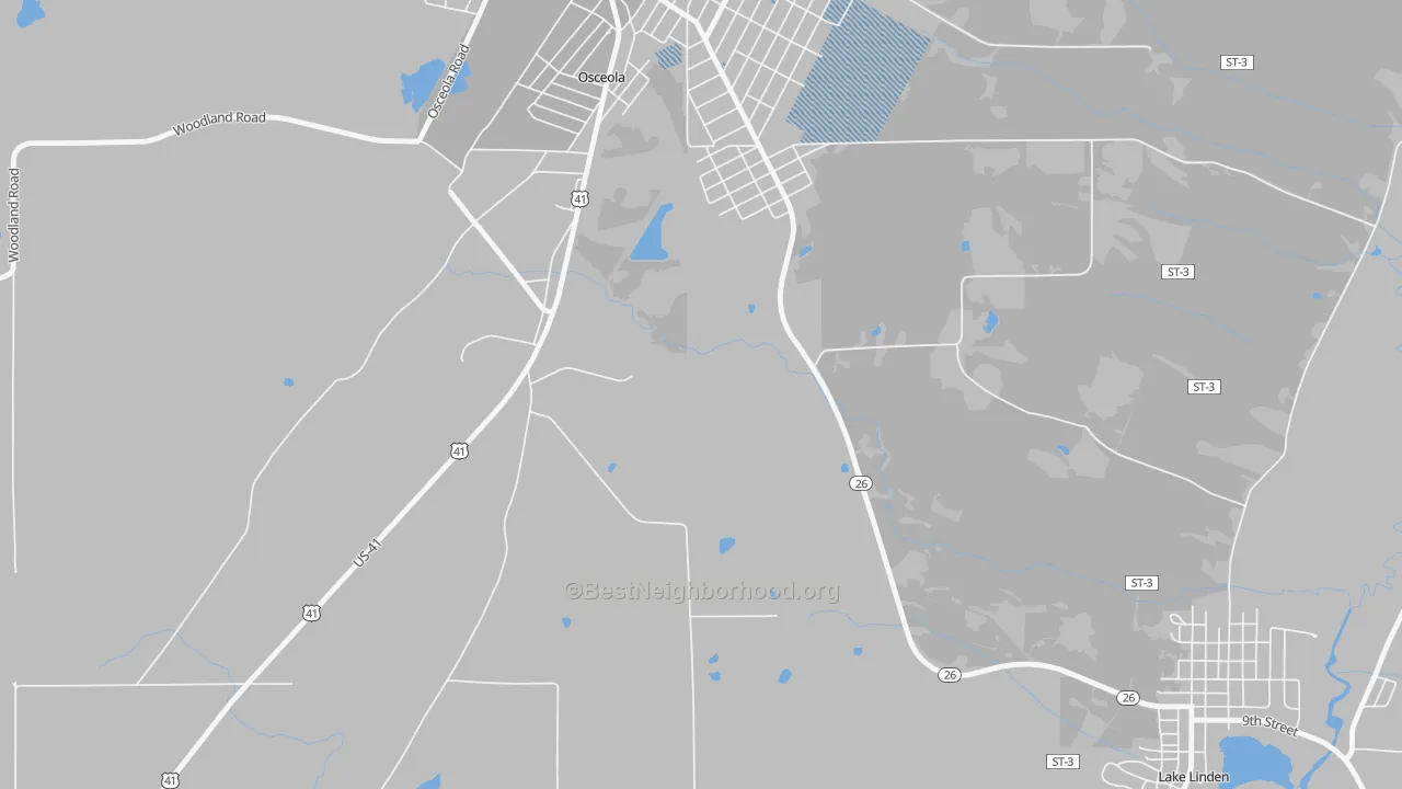 Transit Grade map of Osceola, MI
