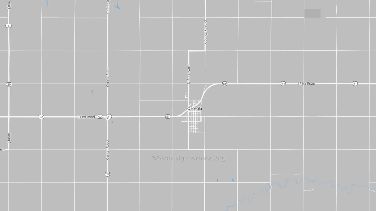 Transit Grade map of Osceola, NE
