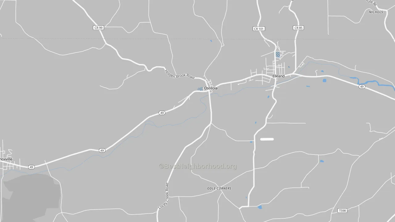Transit Grade map of Osceola, PA