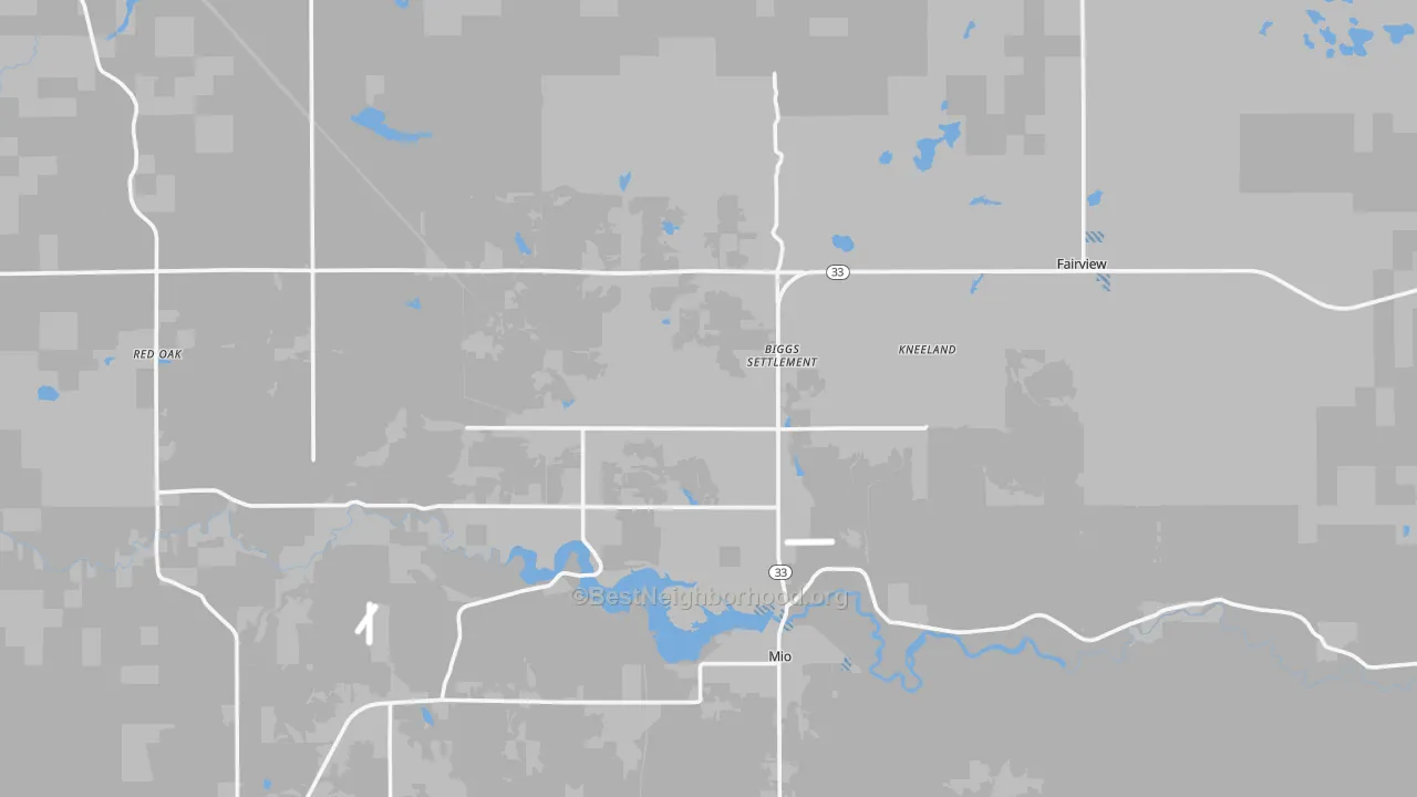 Transit Grade map of Oscoda County, MI