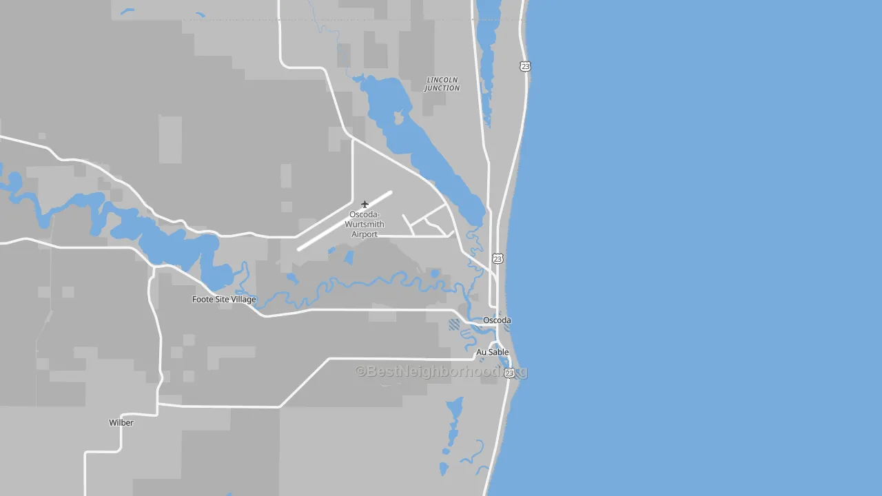 Transit Grade map of Oscoda, MI