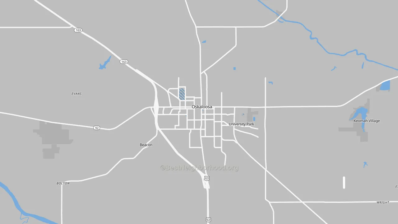 Transit Grade map of Oskaloosa, IA