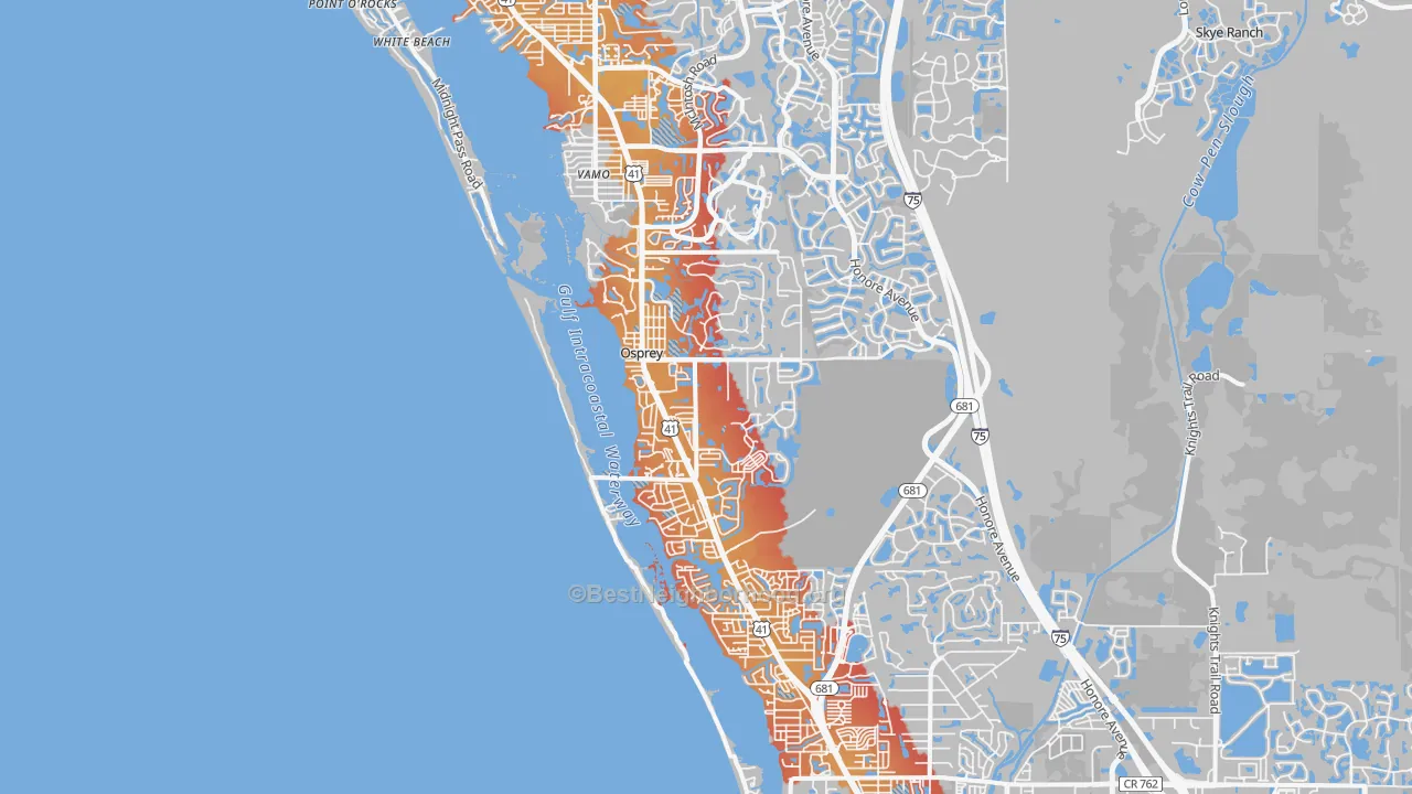 Transit Grade map of Osprey, FL