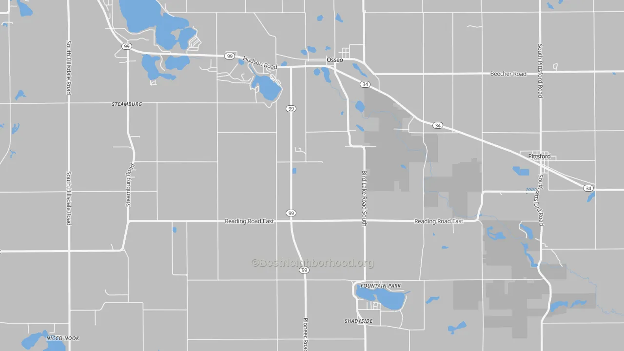 Transit Grade map of Osseo, MI