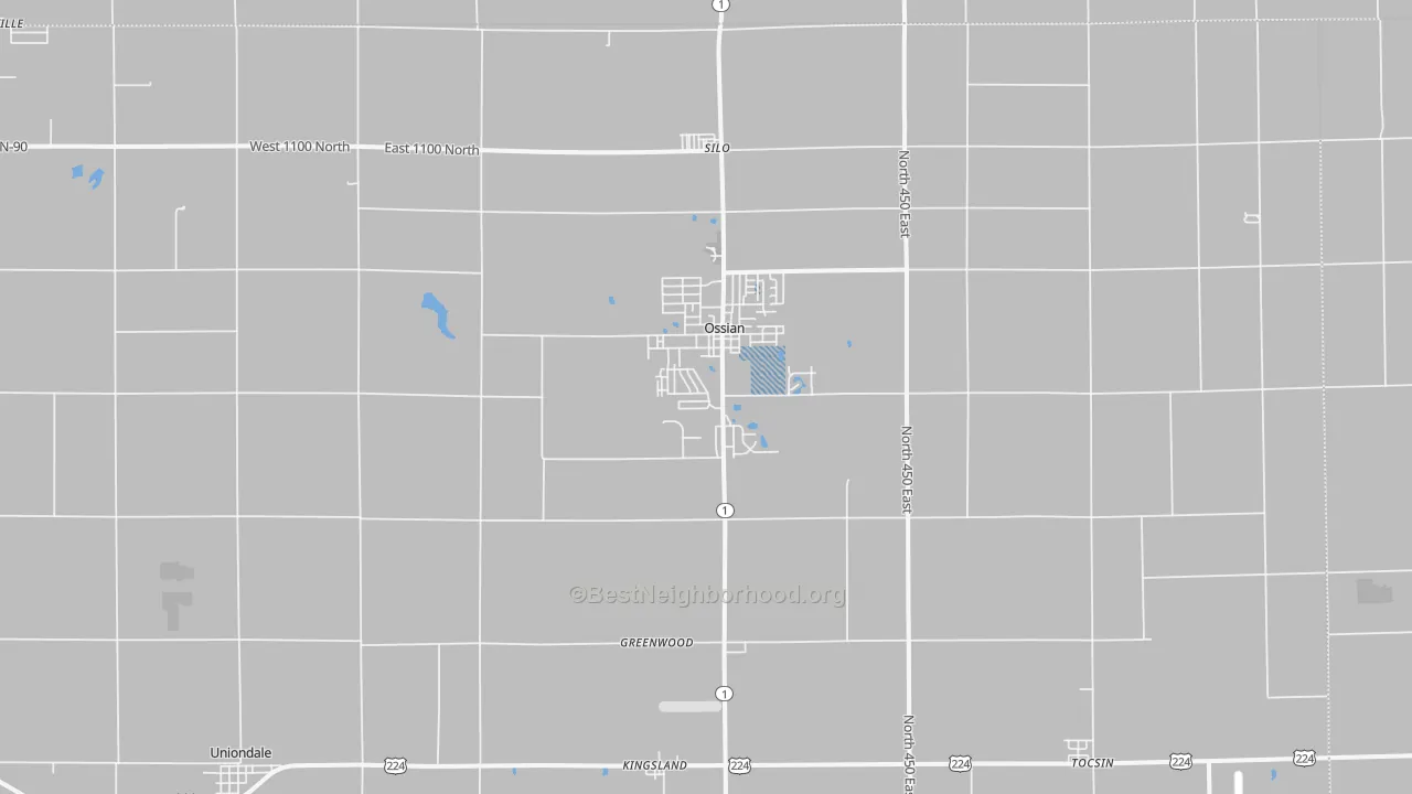 Transit Grade map of Ossian, IN