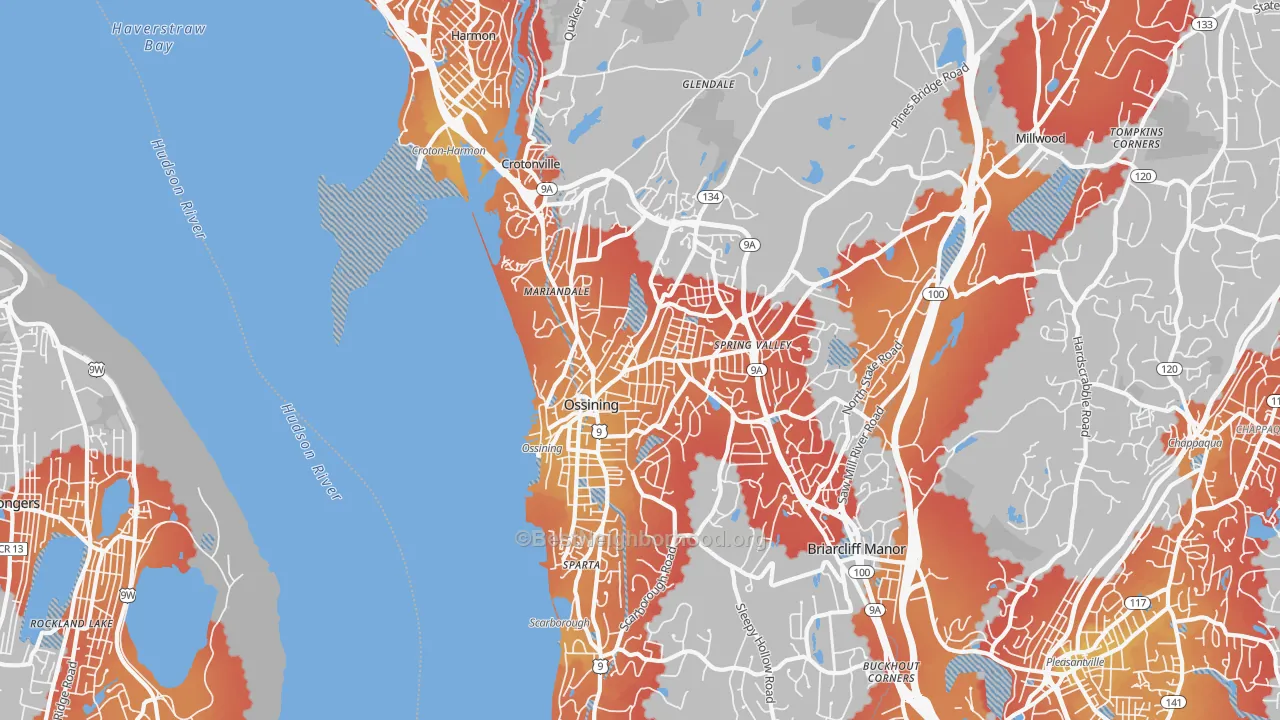 Transit Grade map of Ossining, NY