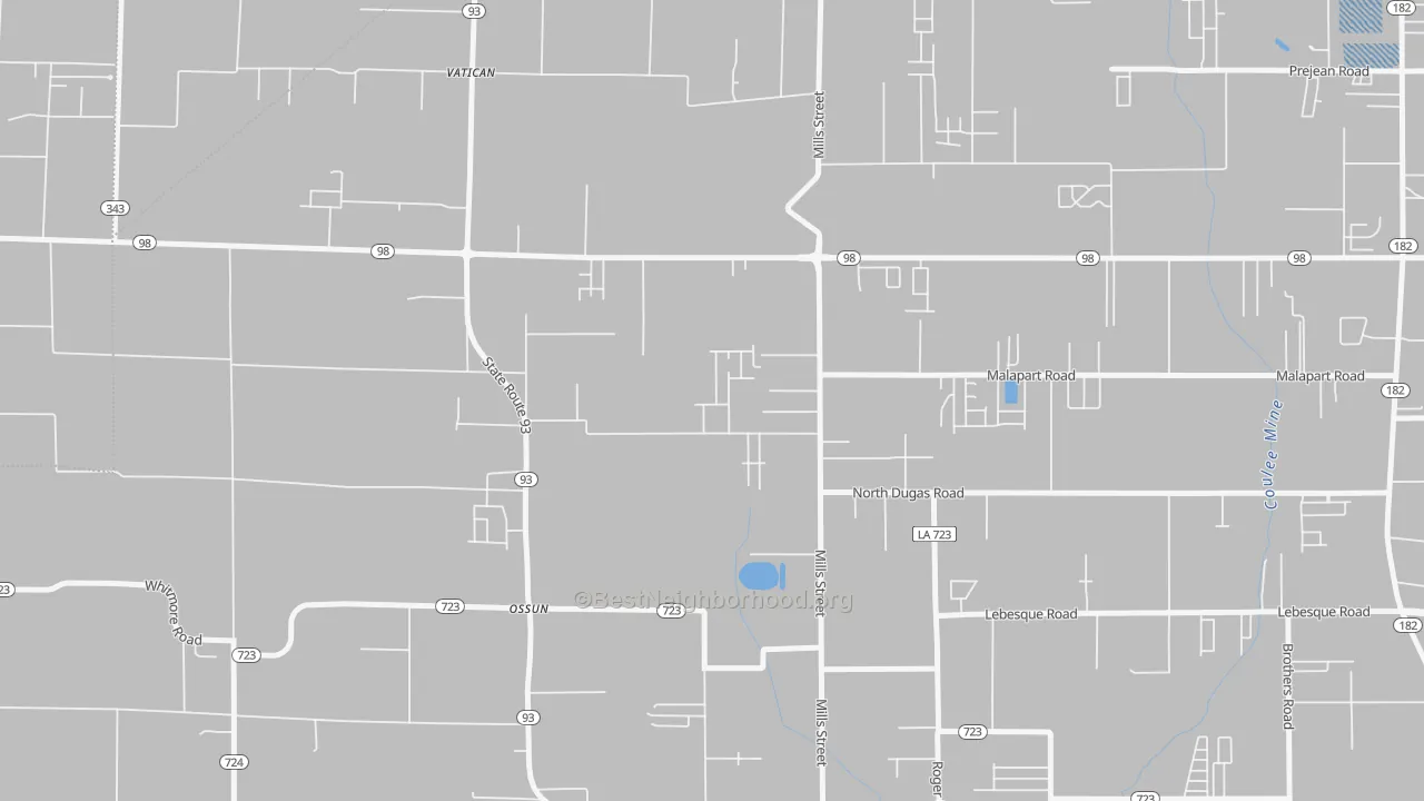 Transit Grade map of Ossun, LA