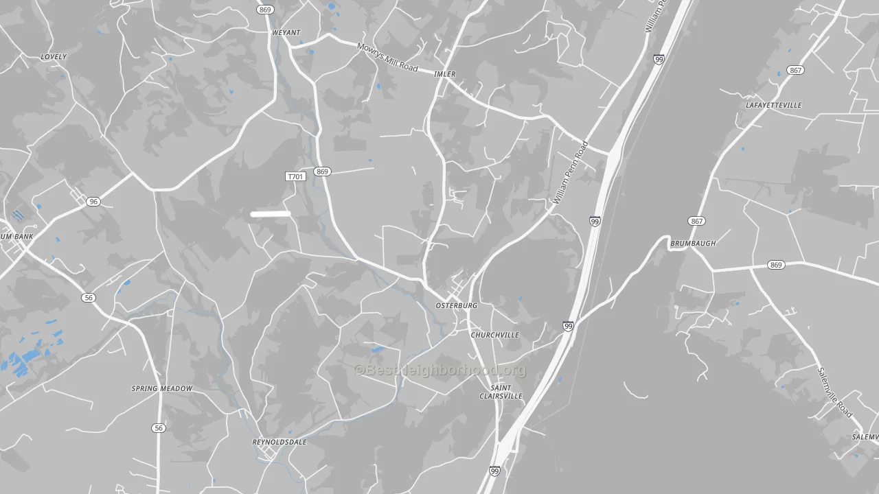 Transit Grade map of Osterburg, PA