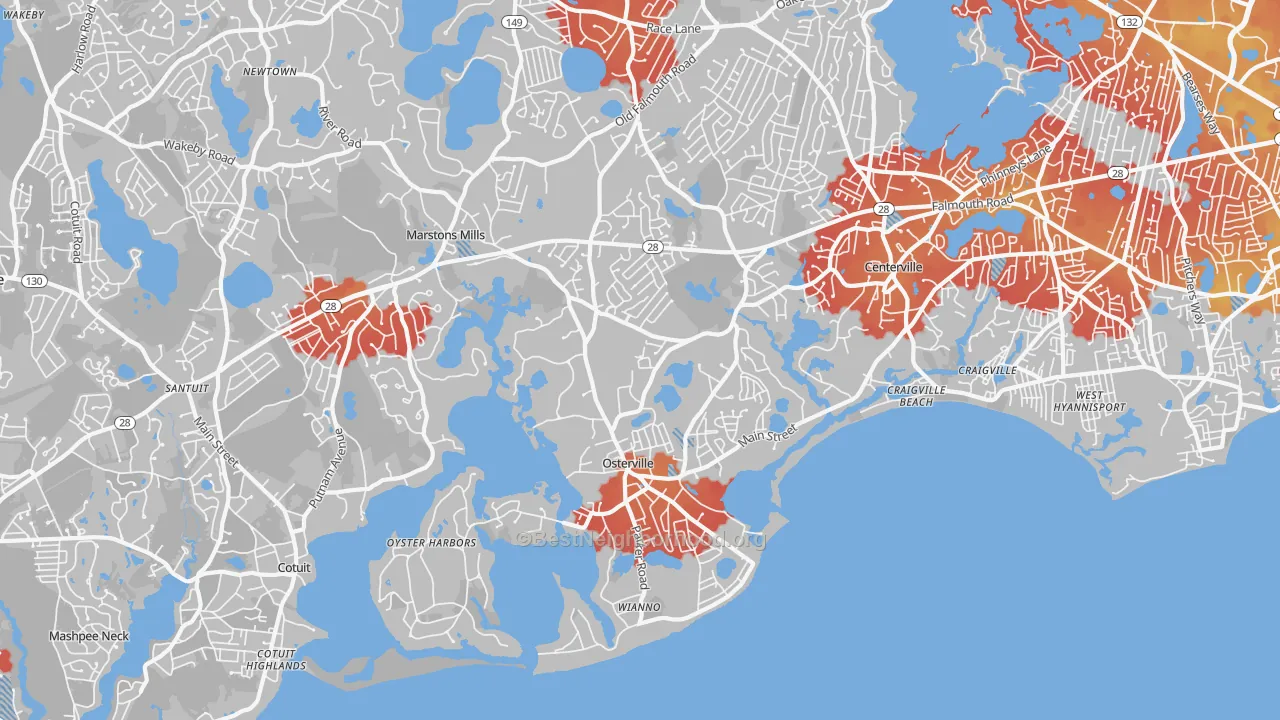 Transit Grade map of Osterville, MA