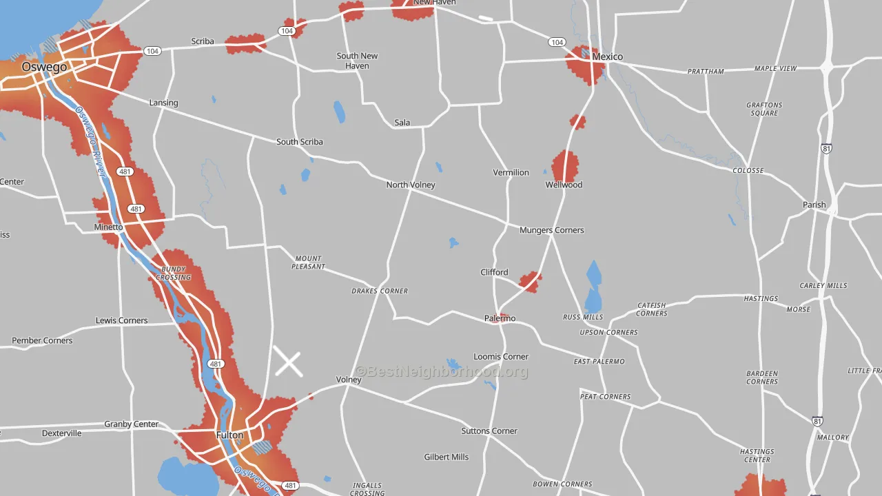 Transit Grade map of Oswego County, NY