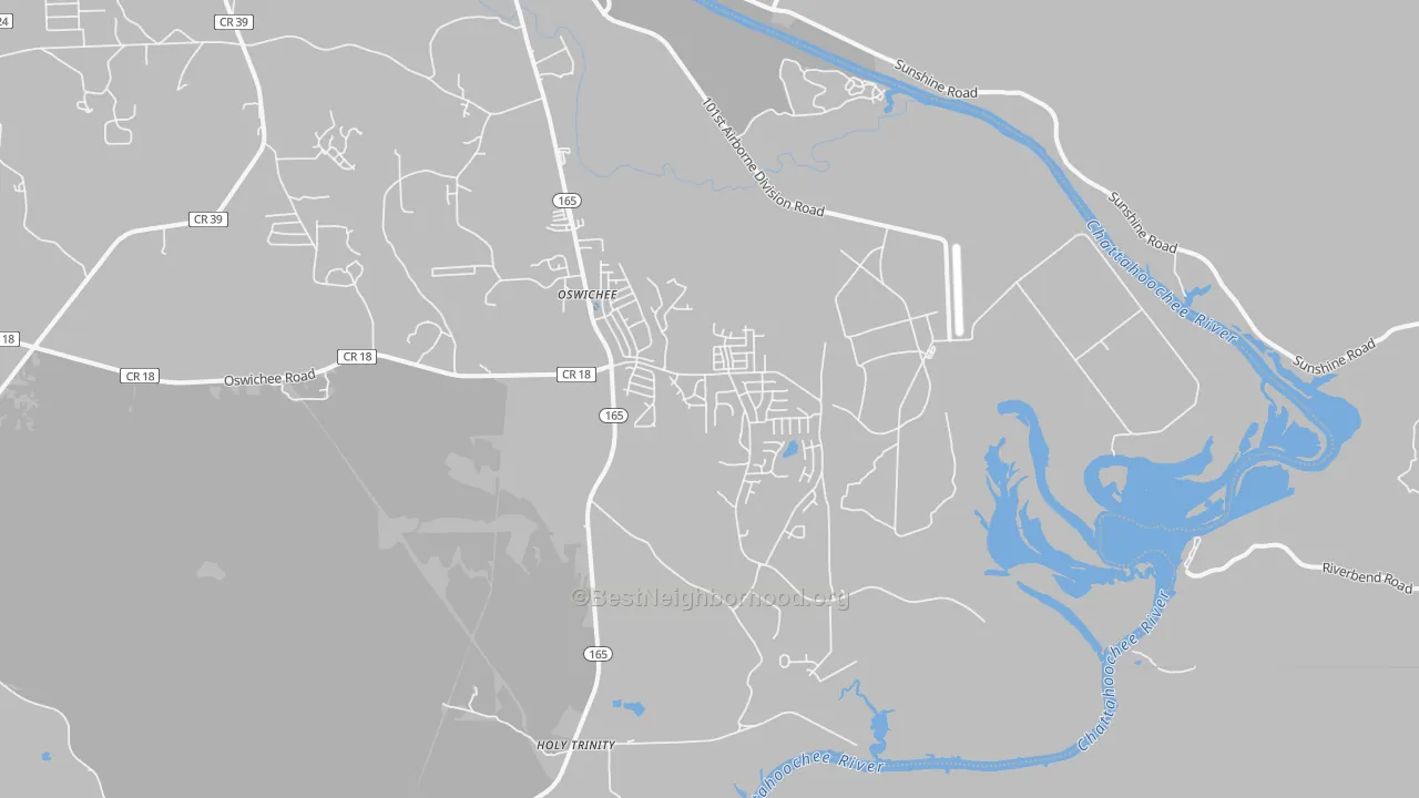 Transit Grade map of Oswichee, AL