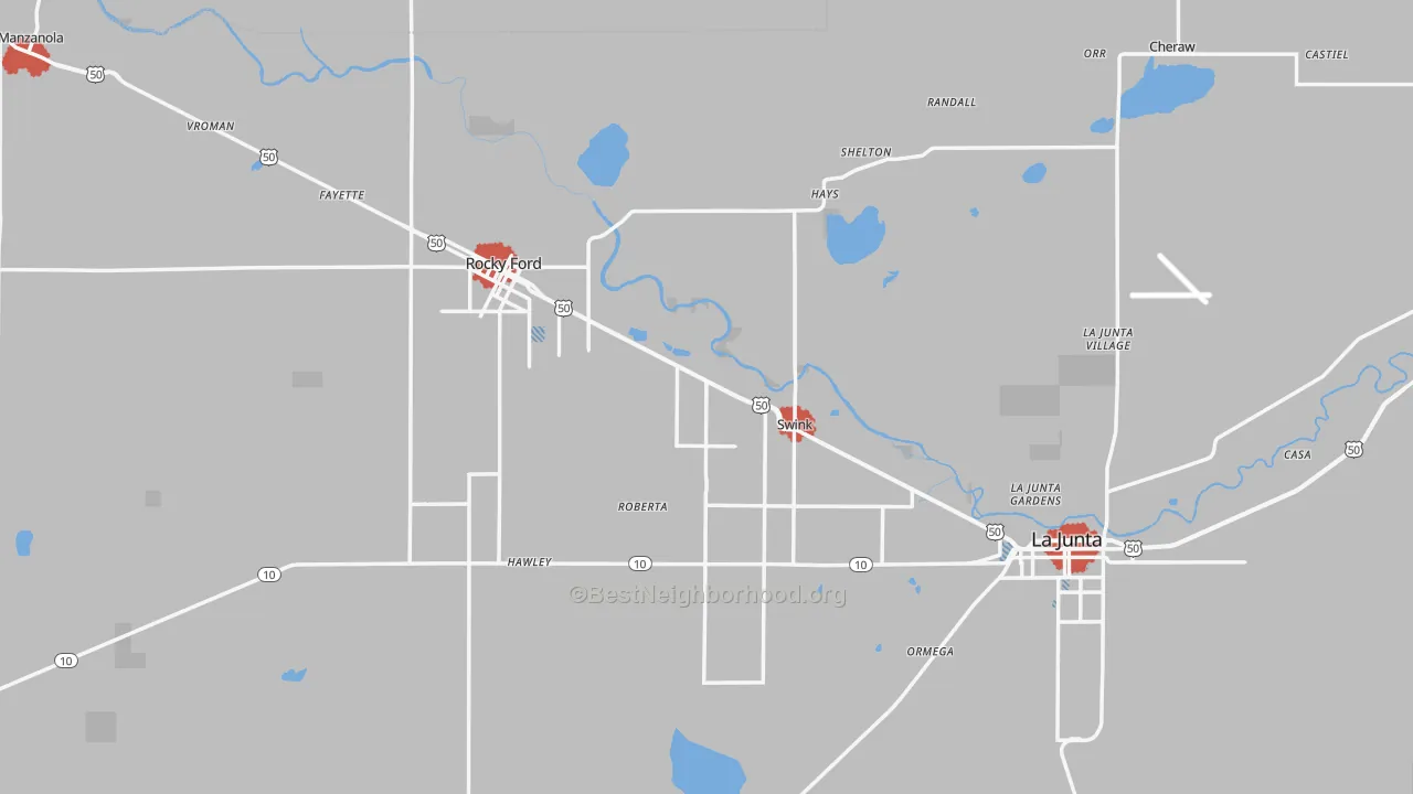 Transit Grade map of Otero County, CO