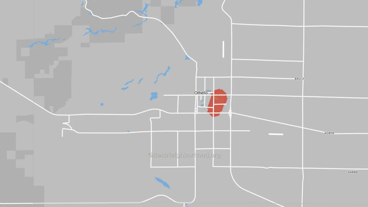 Transit Grade map of Othello, WA