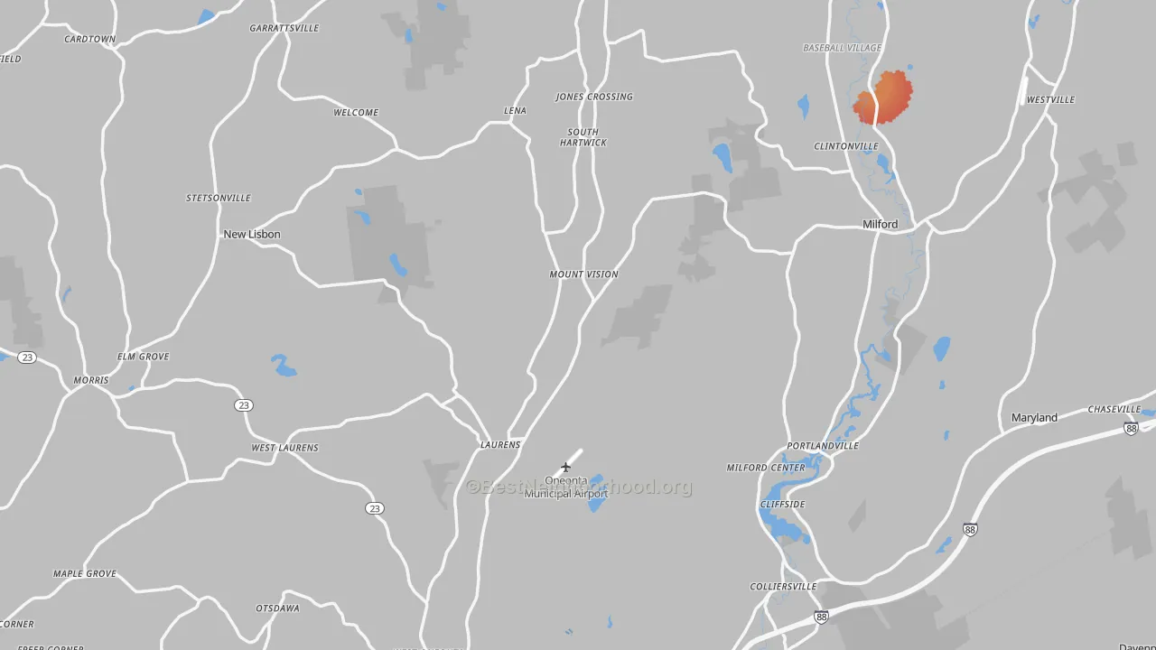 Transit Grade map of Otsego County, NY