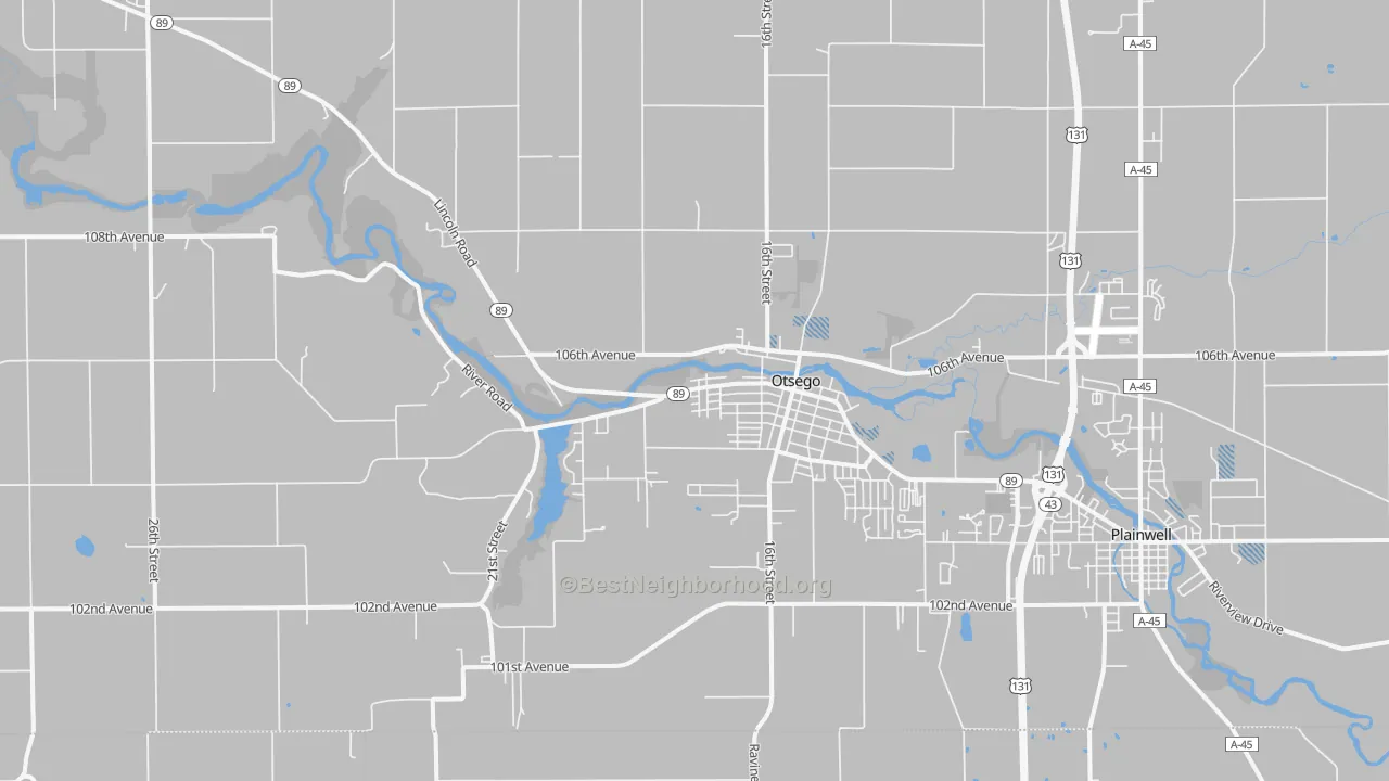 Transit Grade map of Otsego, MI