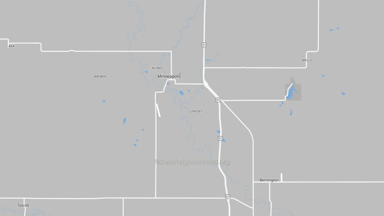 Transit Grade map of Ottawa County, KS