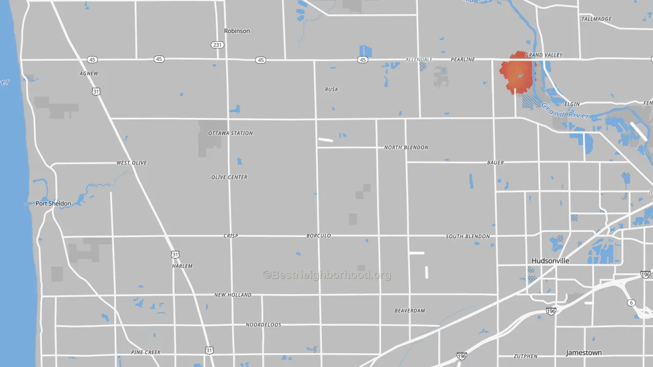 Transit Grade map of Ottawa County, MI