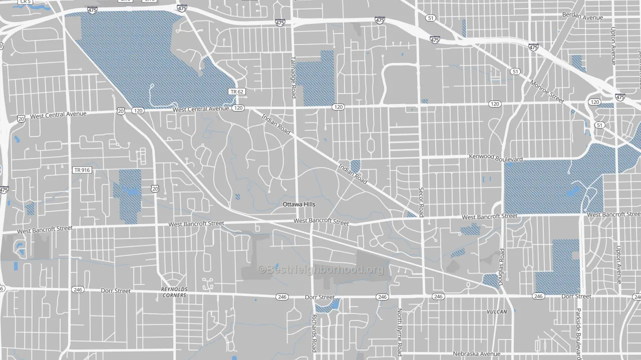 Transit Grade map of Ottawa Hills, OH