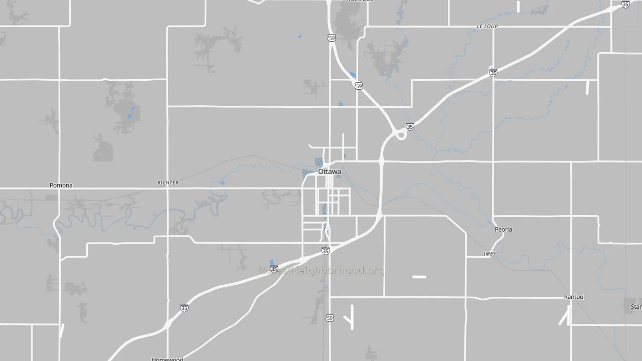 Transit Grade map of Ottawa, KS