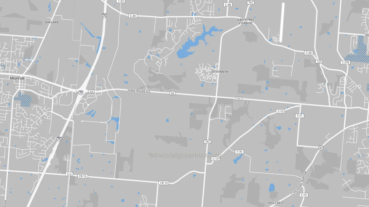 Transit Grade map of Otterbein, OH