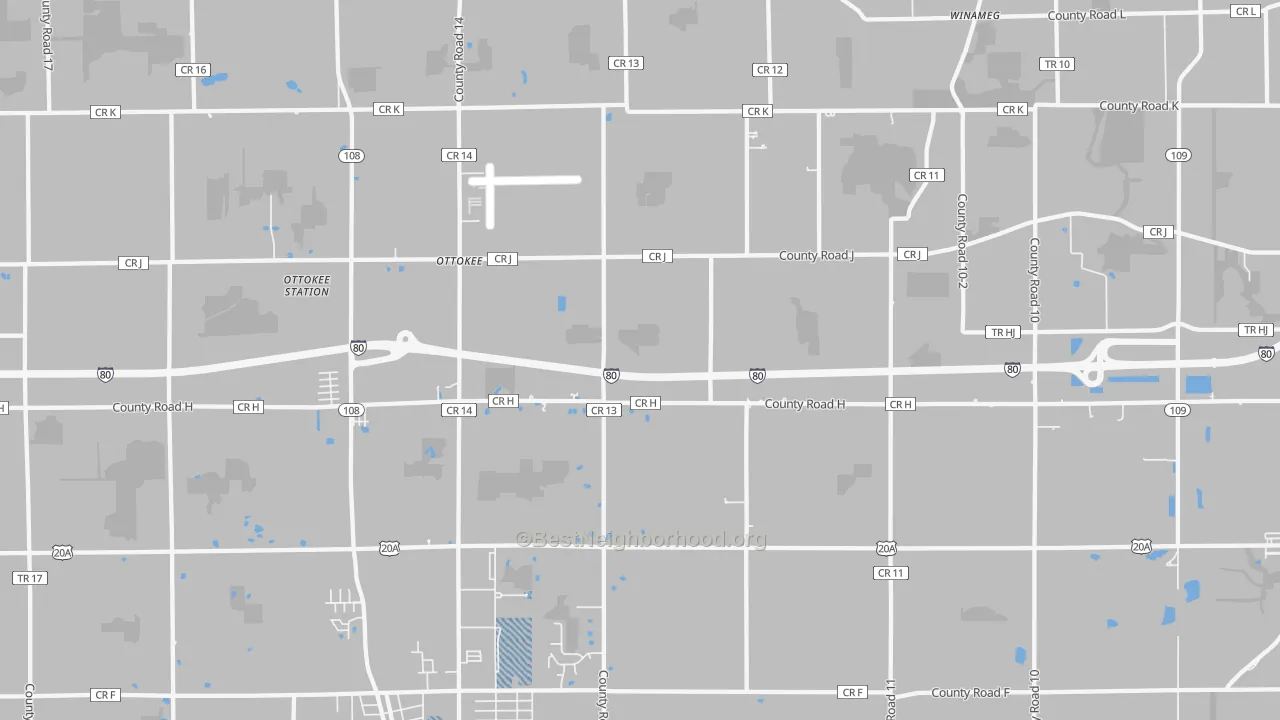 Transit Grade map of Ottokee, OH