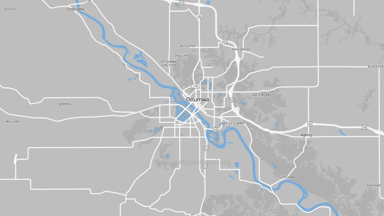 Transit Grade map of Ottumwa, IA