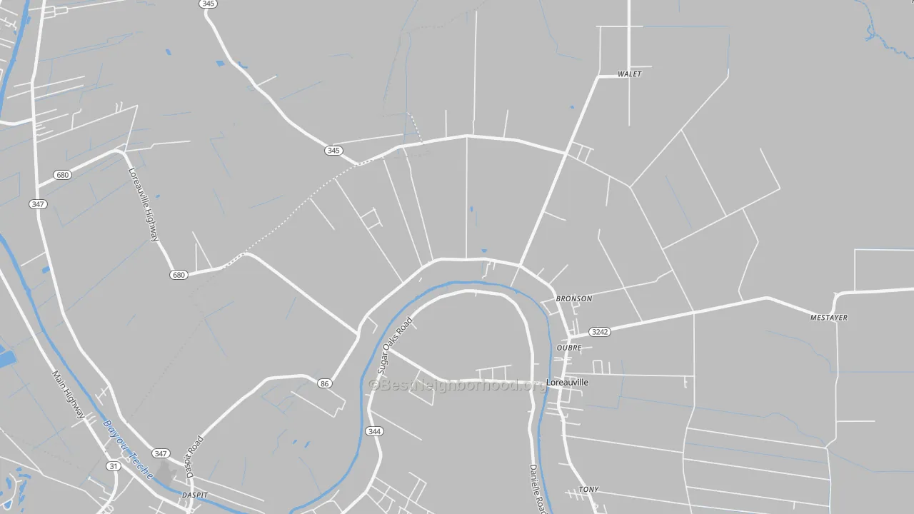Transit Grade map of Oubre, LA