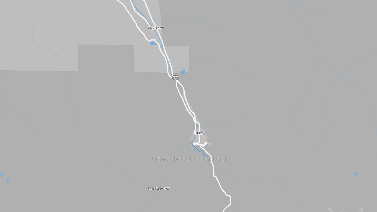 Transit Grade map of Ouray, CO