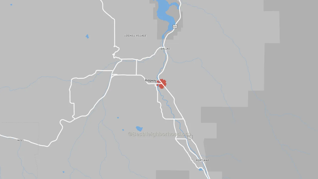 Transit Grade map of Ouray County, CO
