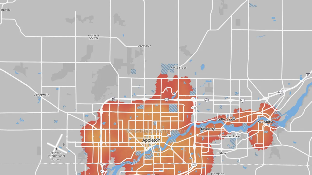 Transit Grade map of Outagamie County, WI