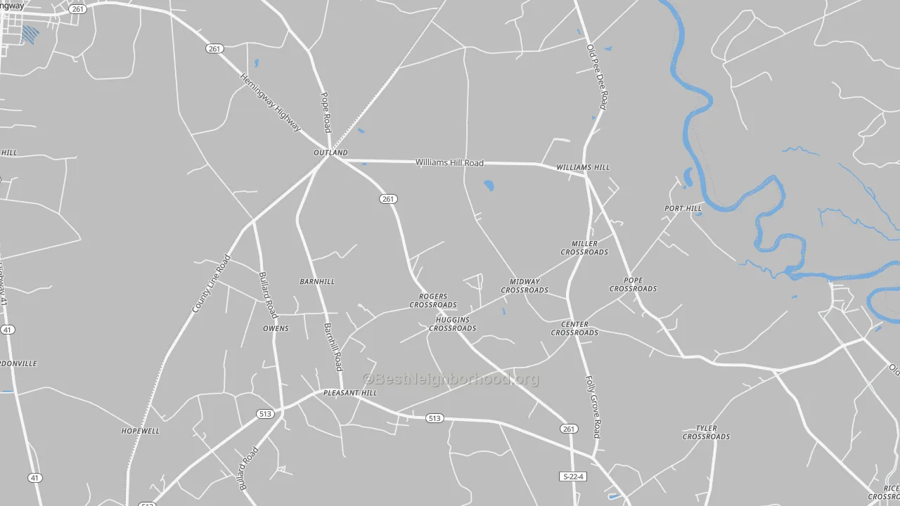 Transit Grade map of Outland, SC