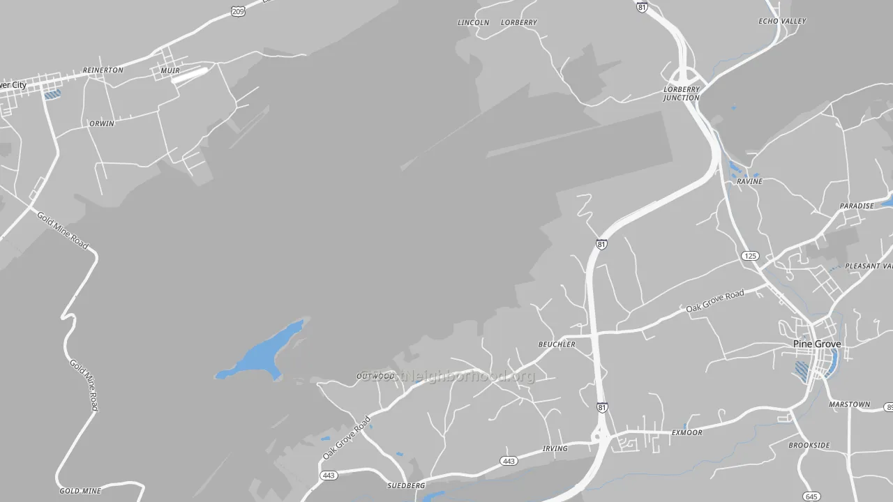 Transit Grade map of Outwood, PA