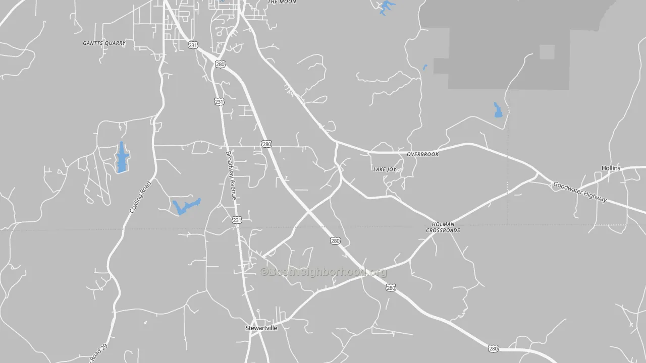 Transit Grade map of Overbrook, AL
