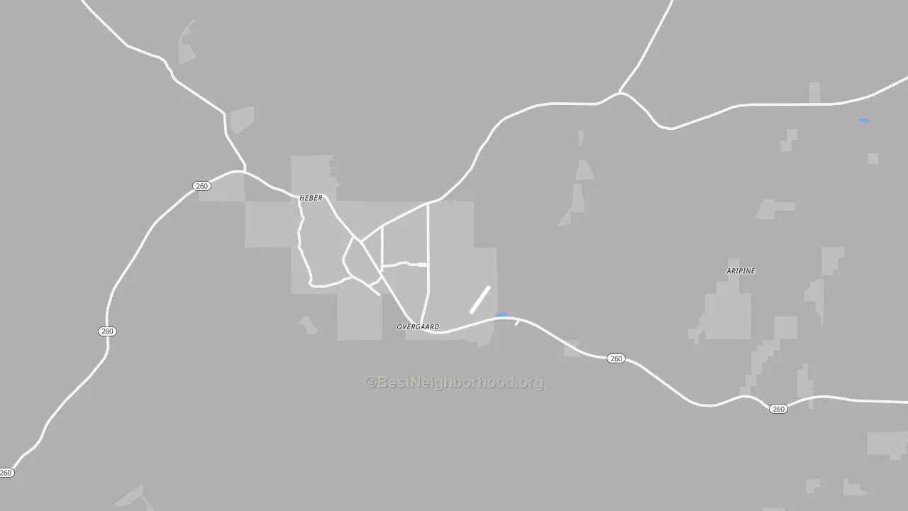 Transit Grade map of Overgaard, AZ