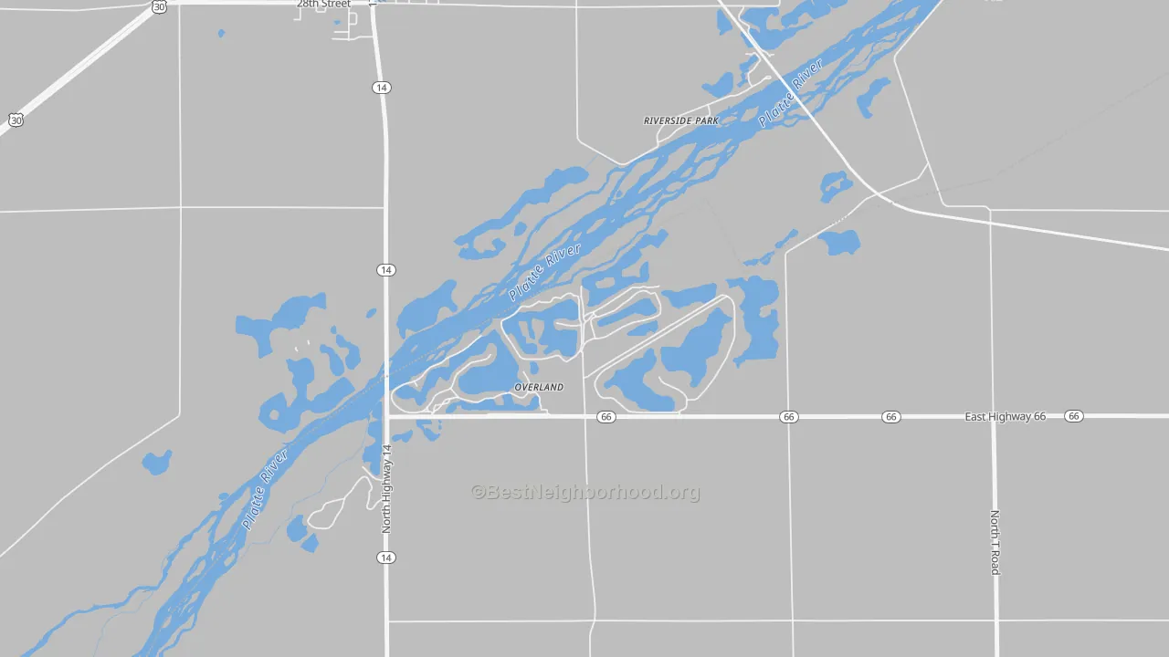 Transit Grade map of Overland, NE