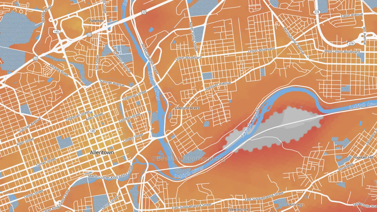 Transit Grade map of Overlook Park, Allentown, PA