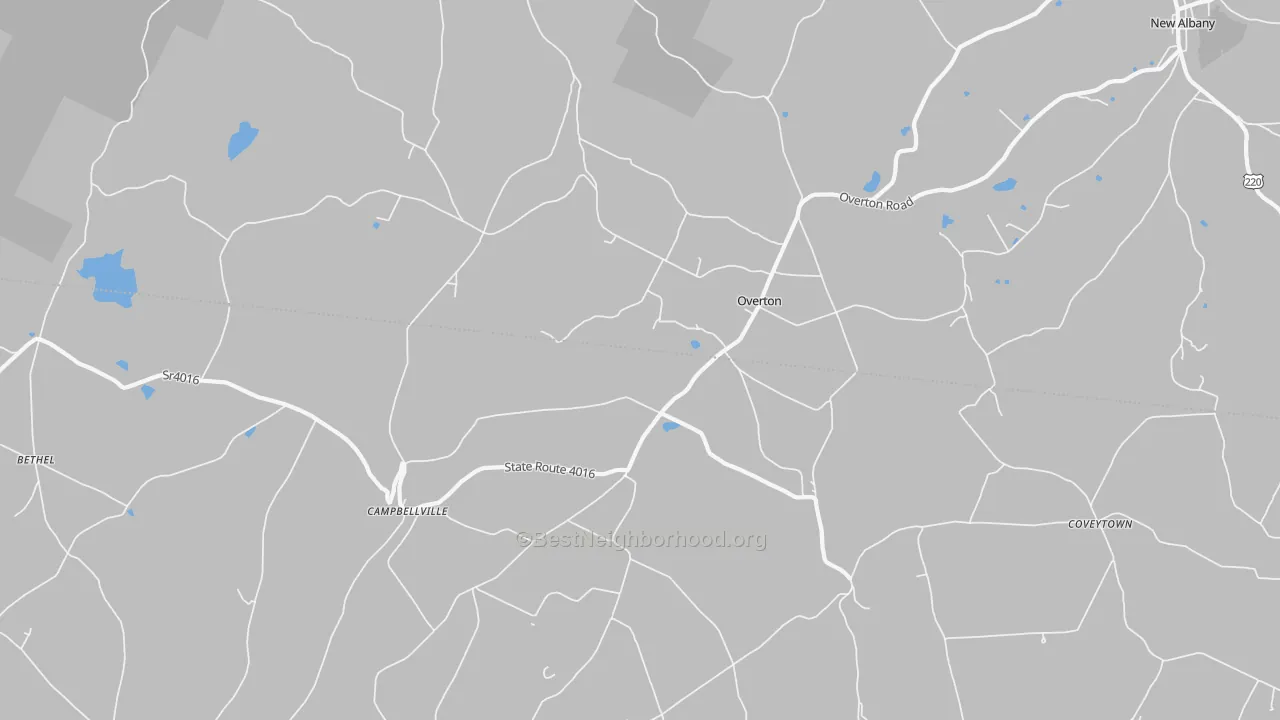 Transit Grade map of Overton, PA