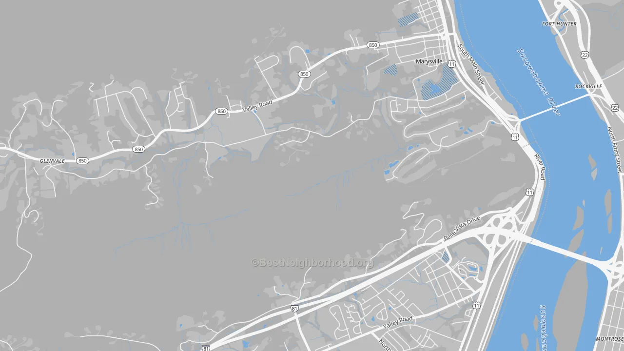 Transit Grade map of Overview, PA