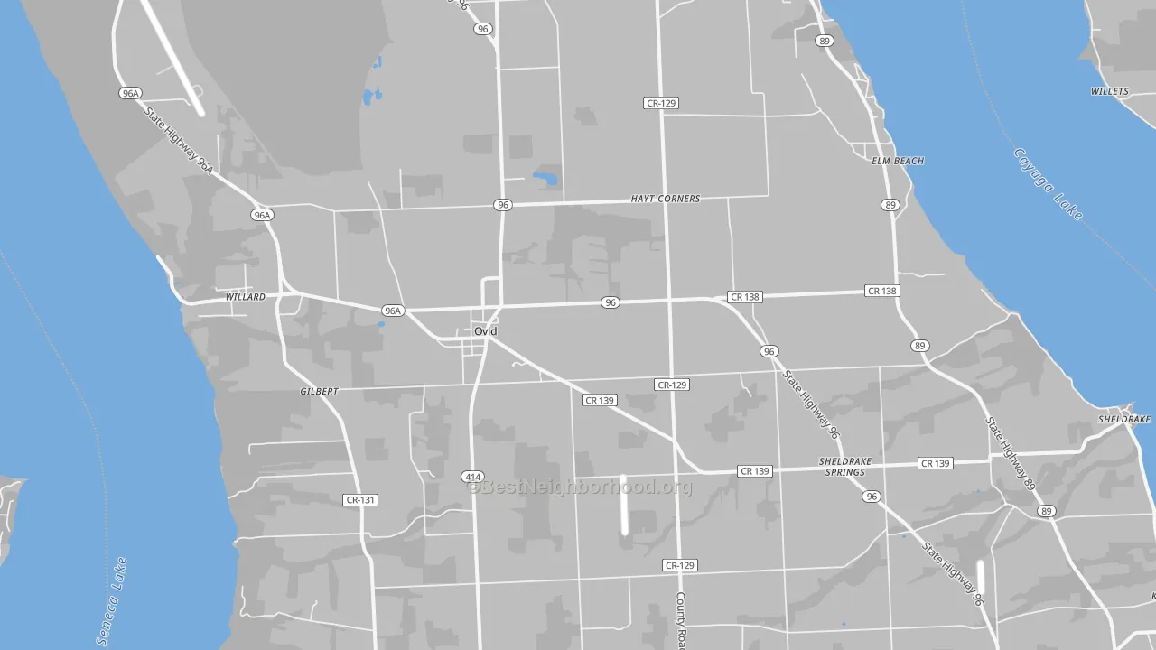 Transit Grade map of Ovid, NY