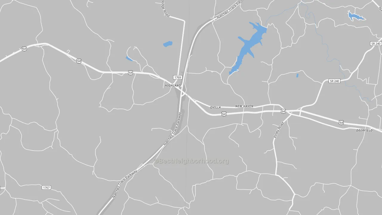Transit Grade map of Ovilla, TN