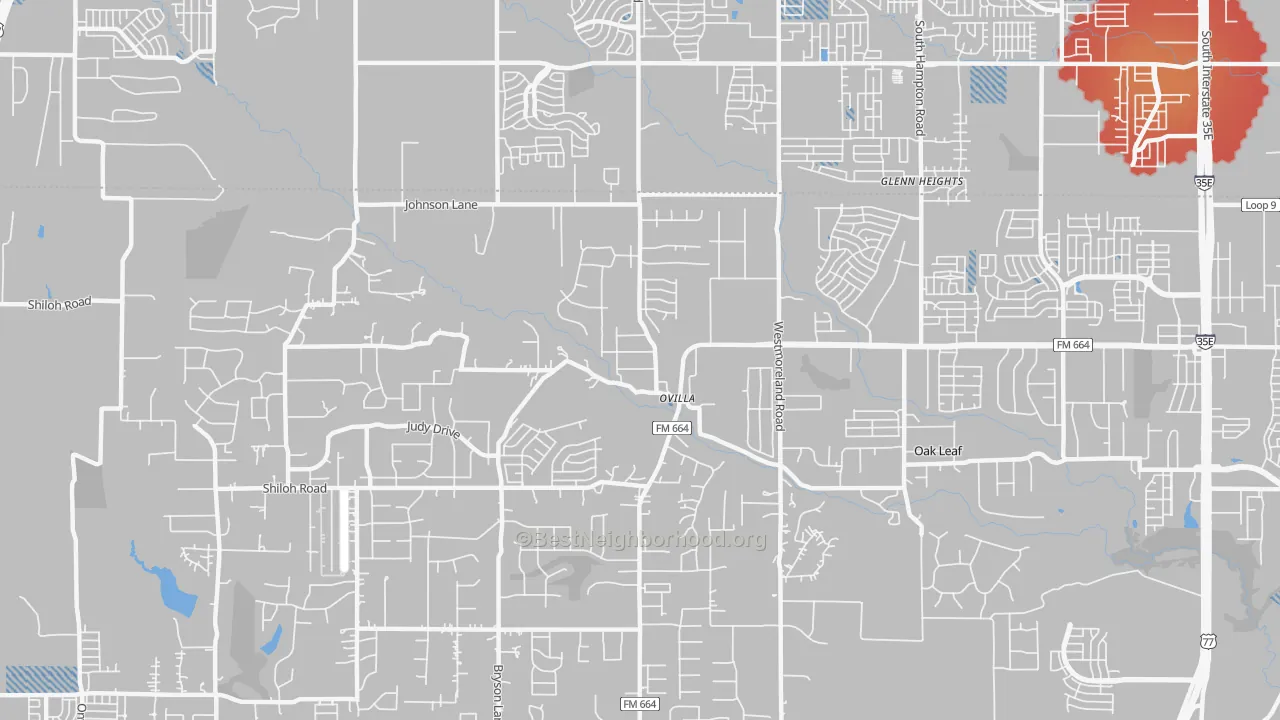 Transit Grade map of Ovilla, TX
