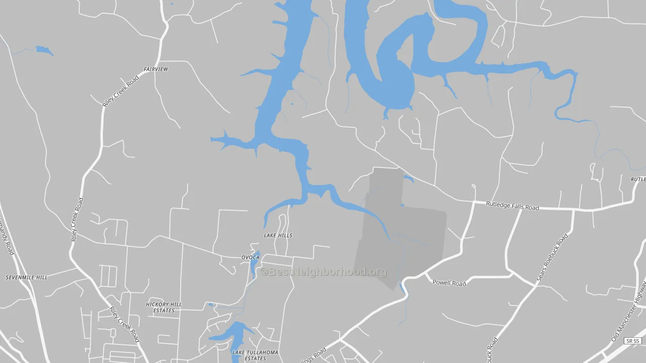 Transit Grade map of Ovoca, TN