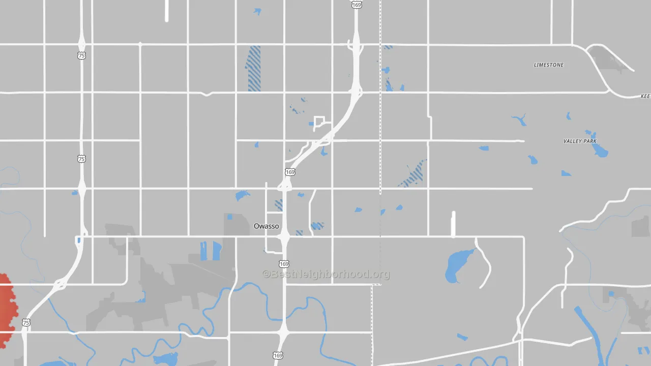 Transit Grade map of Owasso, OK