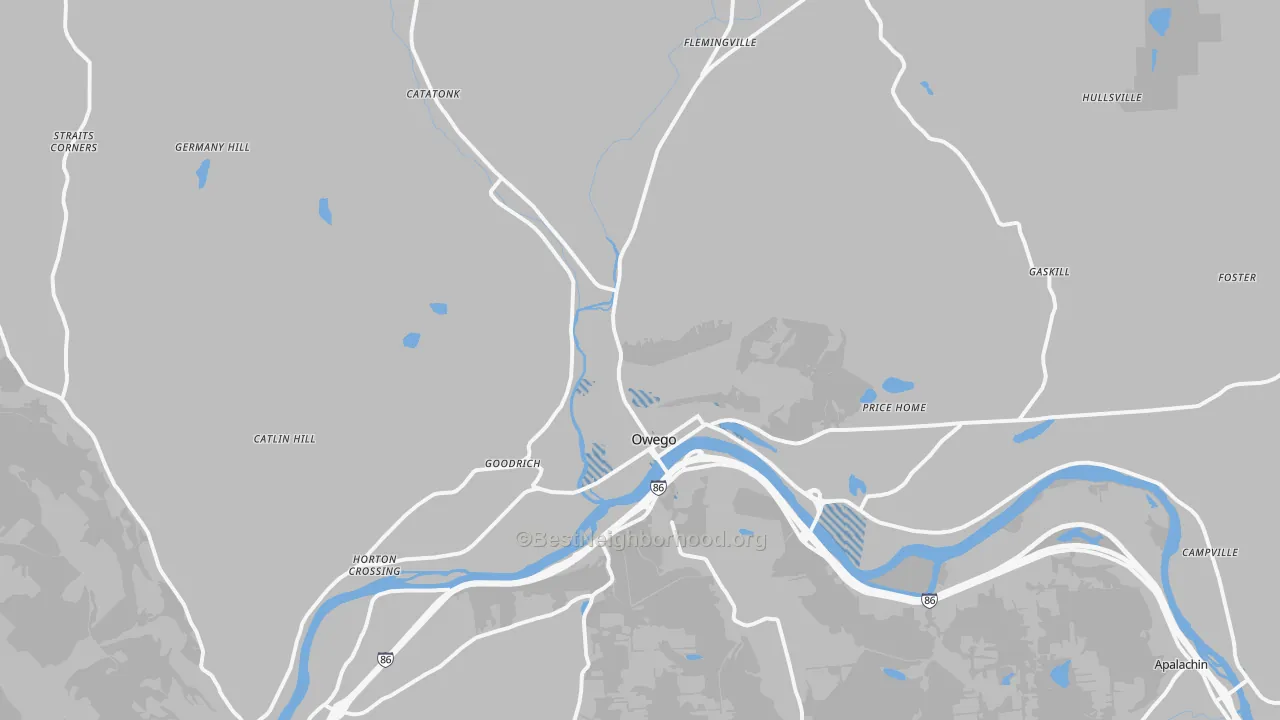 Transit Grade map of Owego, NY