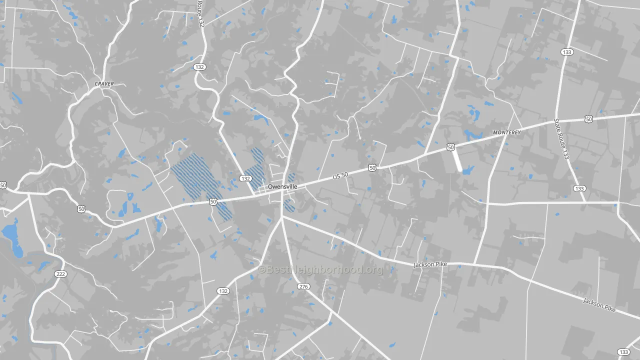 Transit Grade map of Owensville, OH