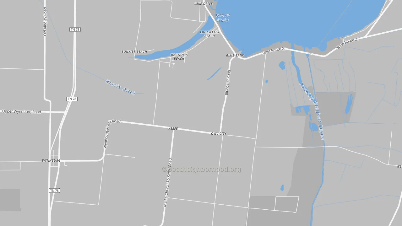 Transit Grade map of Owl City, TN