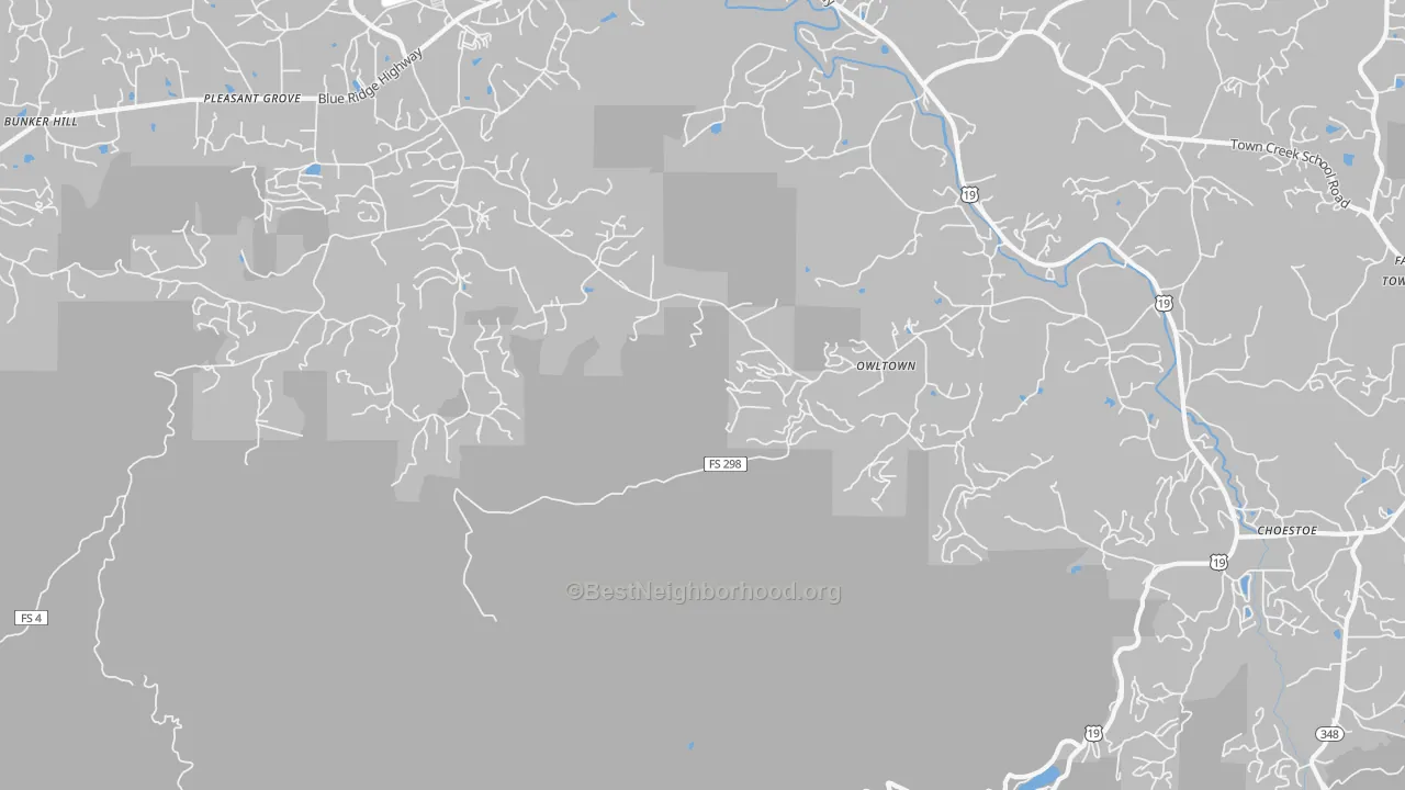 Transit Grade map of Owltown, GA