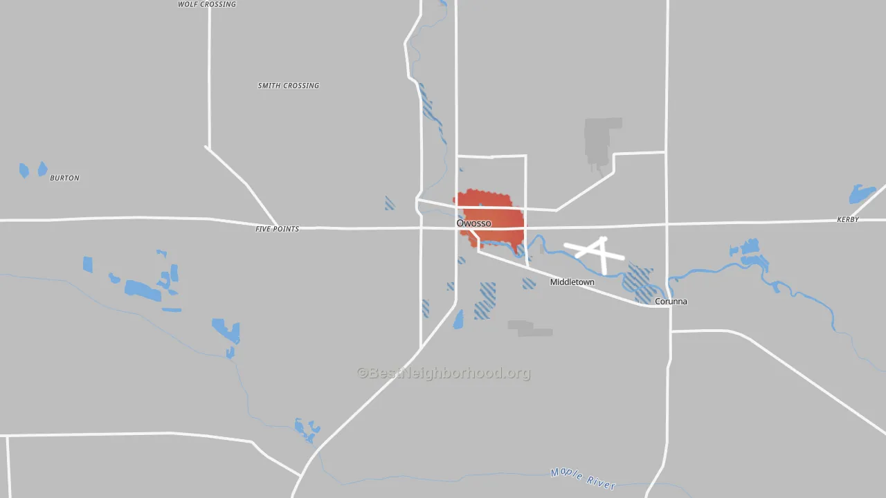 Transit Grade map of Owosso, MI
